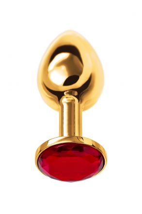 Анальная втулка Gold Small с рубиновым кристаллом