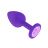Анальная втулка Silicone Purple Small с сиреневым кристаллом