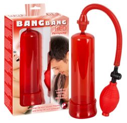 Помпа мужская вакуумная красного цвета Bang Bang