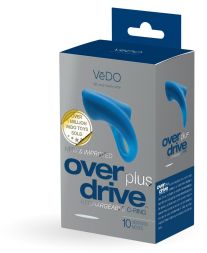 Синее эрекционное виброкольцо Over Drive Plus