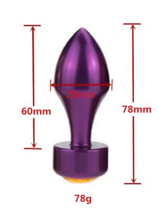 Конусная анальная пробка Purple Small с бриллиантом