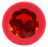 Красная анальная втулка Colorful Joy с красным кристаллом