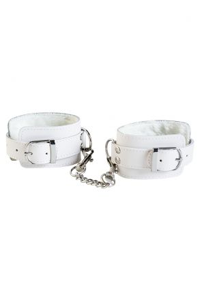 Белые кожаные наручники Toyfa Theatre #701001