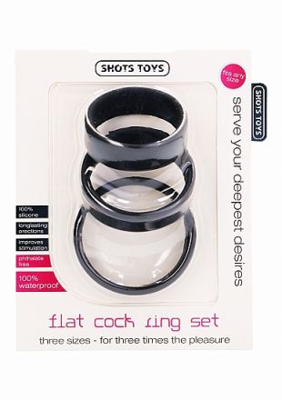 Набор эрекционных колец Flat Cock Ring Set Black