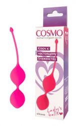 Розовые вагинальные шарики Cosmo со смещенным центром тяжести