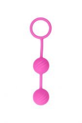 Розовые металлические вагинальные шарики Kegel Ball в силиконовой оболочке