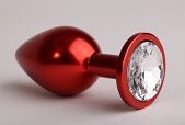 Анальная пробка Red Small с бриллиантом